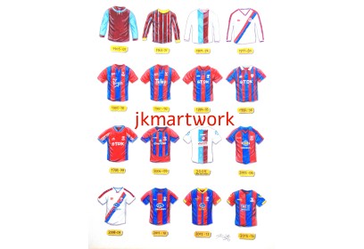 Crystal Palace FC Retro Shirts Wall Art Print